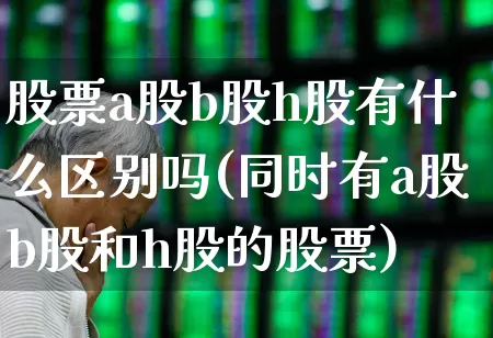 股票a股b股h股有什么区别吗(同时有a股b股和h股的股票)_https://www.xzdzcjn.com_深交所_第1张