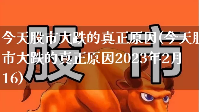 今天股市大跌的真正原因(今天股市大跌的真正原因2023年2月16)_https://www.xzdzcjn.com_科创板_第1张